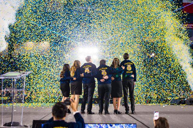 The California FFA named its new state officers at a conference on March 24, 2026. The newly elected president is Jaycee Salas of Atascadero, at left.